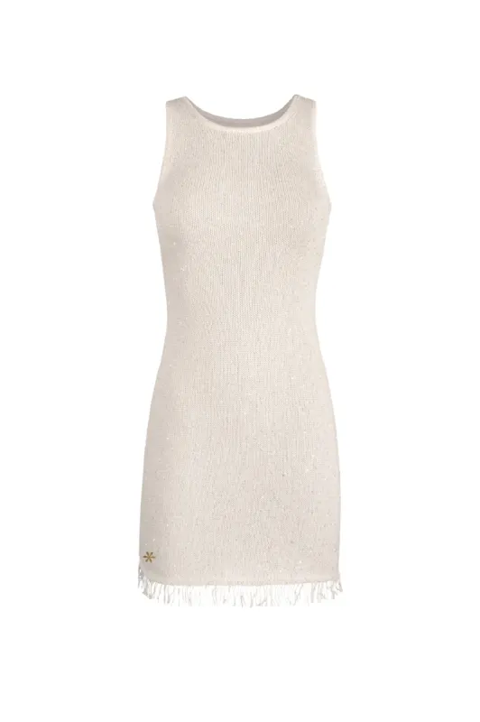 Natalia Mini Dress - Ivory Sequin sold by Asta Resort
