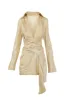 Viola Long Sleeve Mini Dress - Gold Lamé sold by Asta Resort