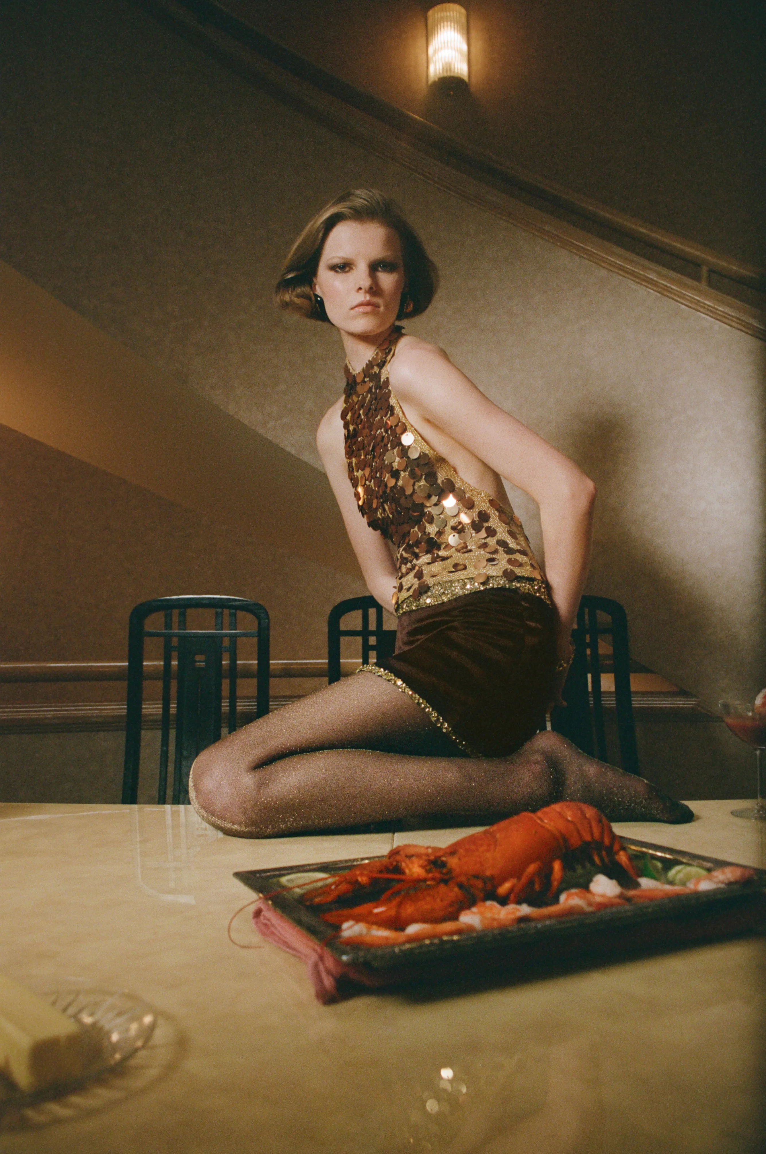 Celine Hand Beaded Mini Skirt - Cocoa sold by Asta Resort product image thumbnail 2