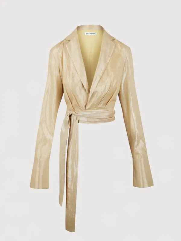 Viola Long Sleeve Shirt - Gold Lamé sold by Asta Resort