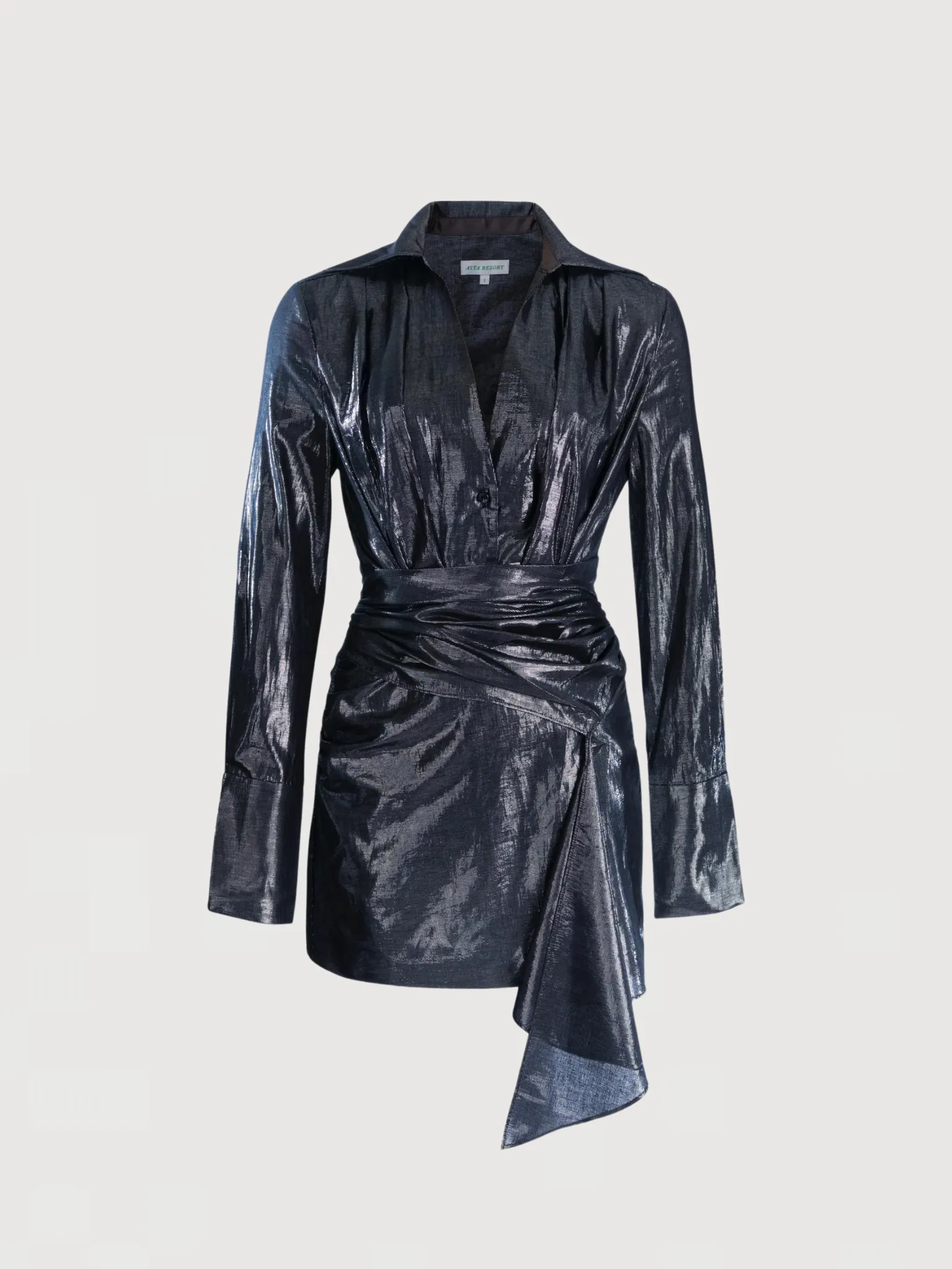 Viola Long Sleeve Mini Dress - Steel sold by Asta Resort