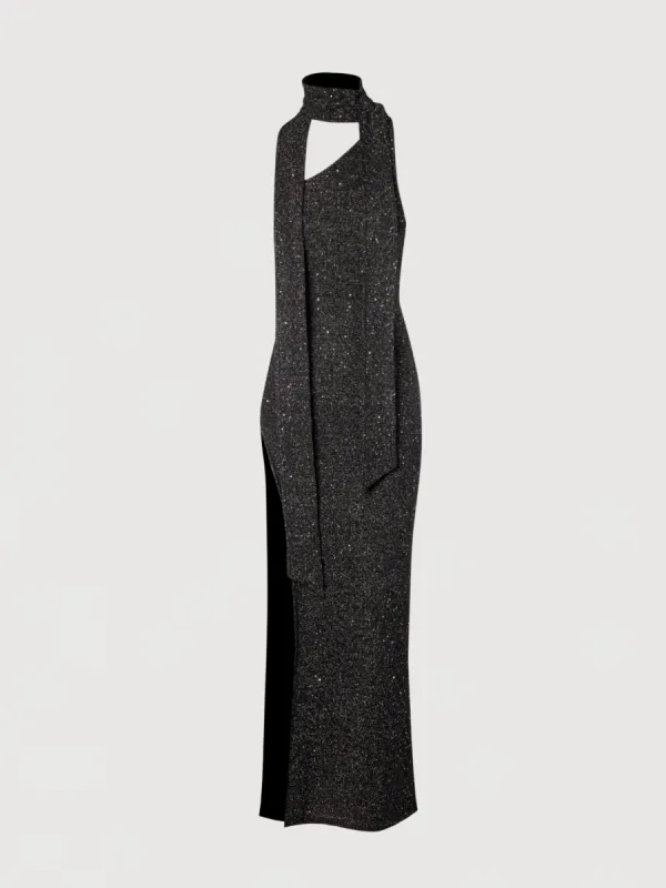 Jennifer Dress - Charcoal Sequin sold by Asta Resort
