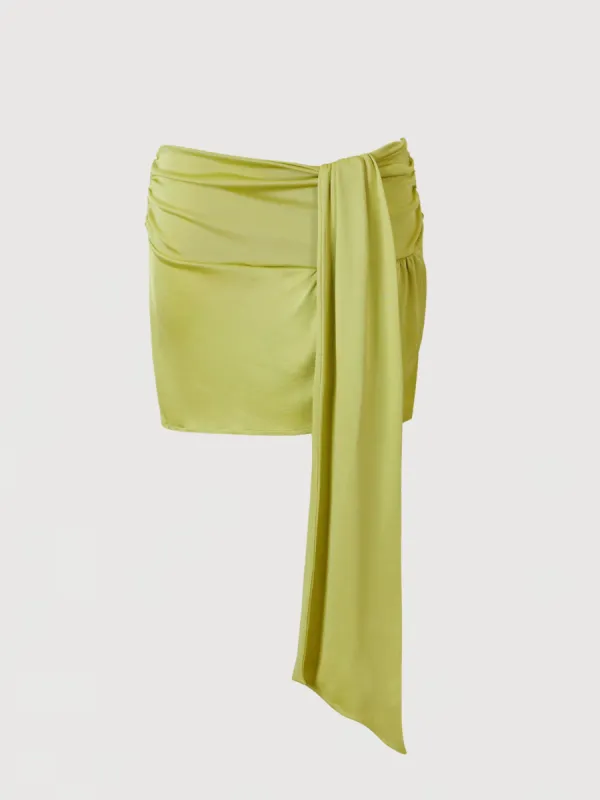 Chloe Mini Skirt - Chartreuse sold by Asta Resort