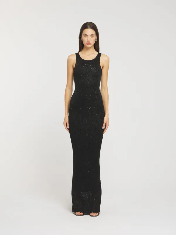 Natalia Dress - Black Sequin sold by Asta Resort