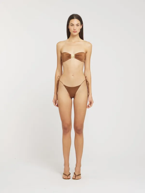 Mia String Bikini Bottom - Cocoa sold by Asta Resort