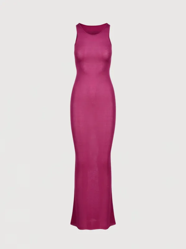 Natalia Dress - Magenta Jersey sold by Asta Resort