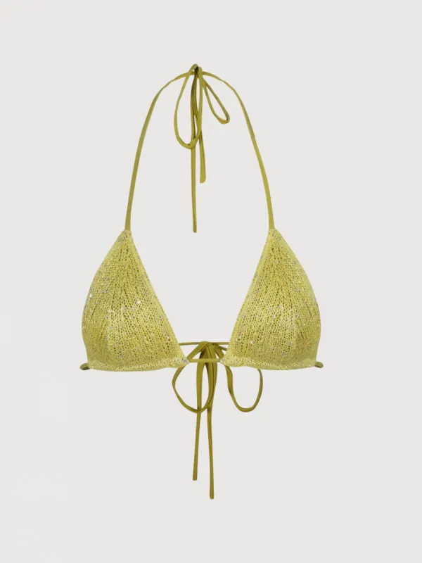 Lio Bikini Top - Chartreuse Sequin sold by Asta Resort