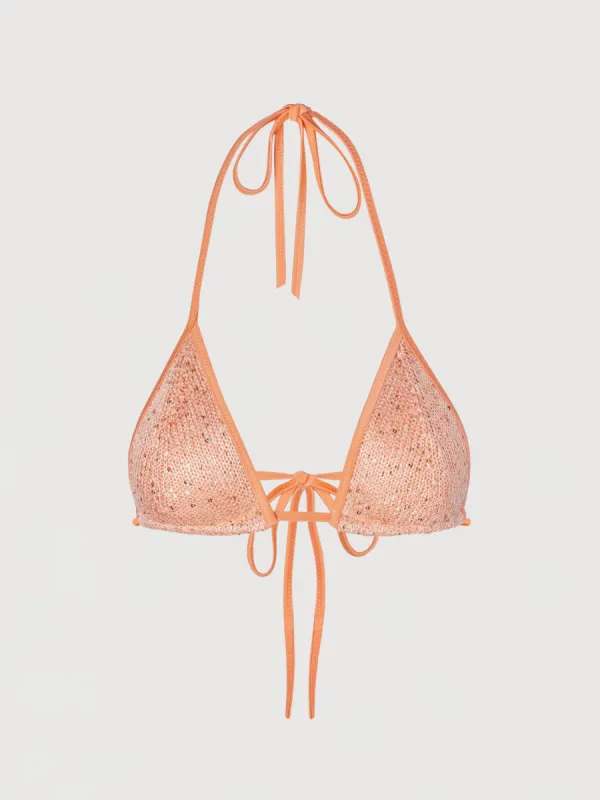 Lio Bikini Top - Apricot Sequin sold by Asta Resort