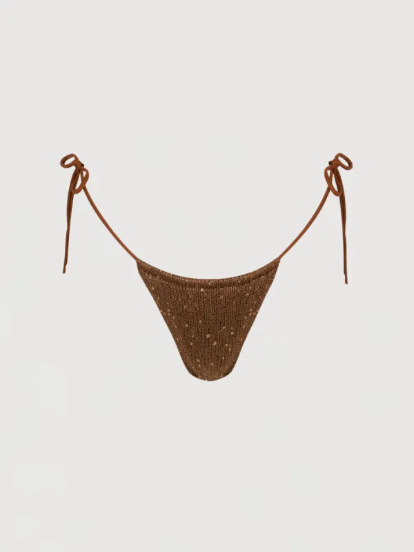 Lio Bikini Bottom - Cocoa Sequin sold by Asta Resort