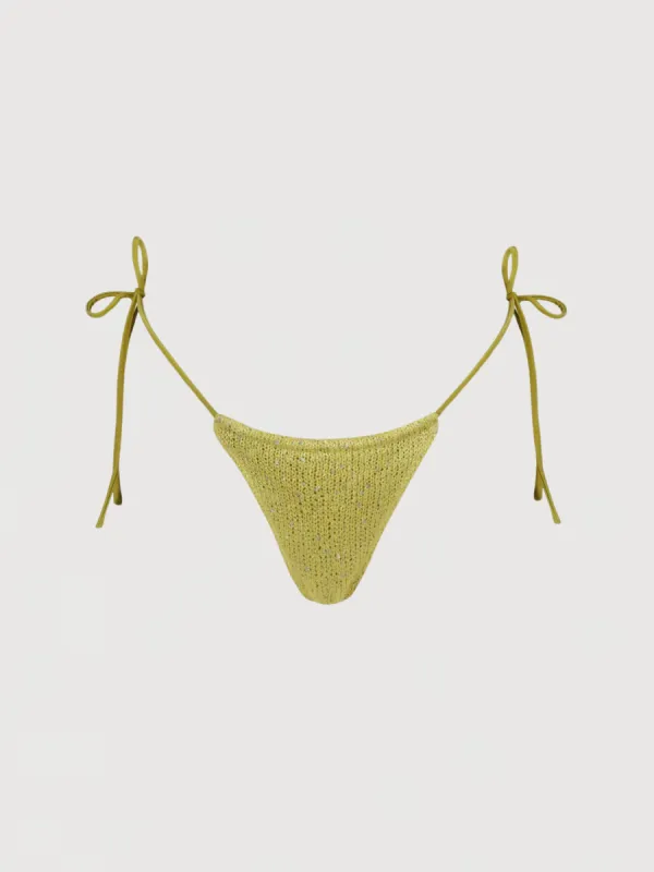 Lio Bikini Bottom - Chartreuse Sequin sold by Asta Resort