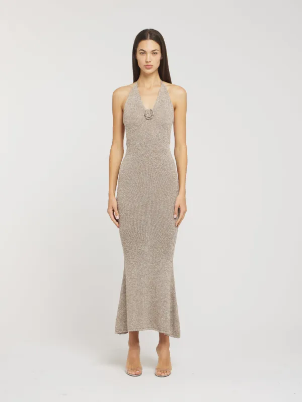 Daphne Dress - Hazelnut Sequin sold by Asta Resort