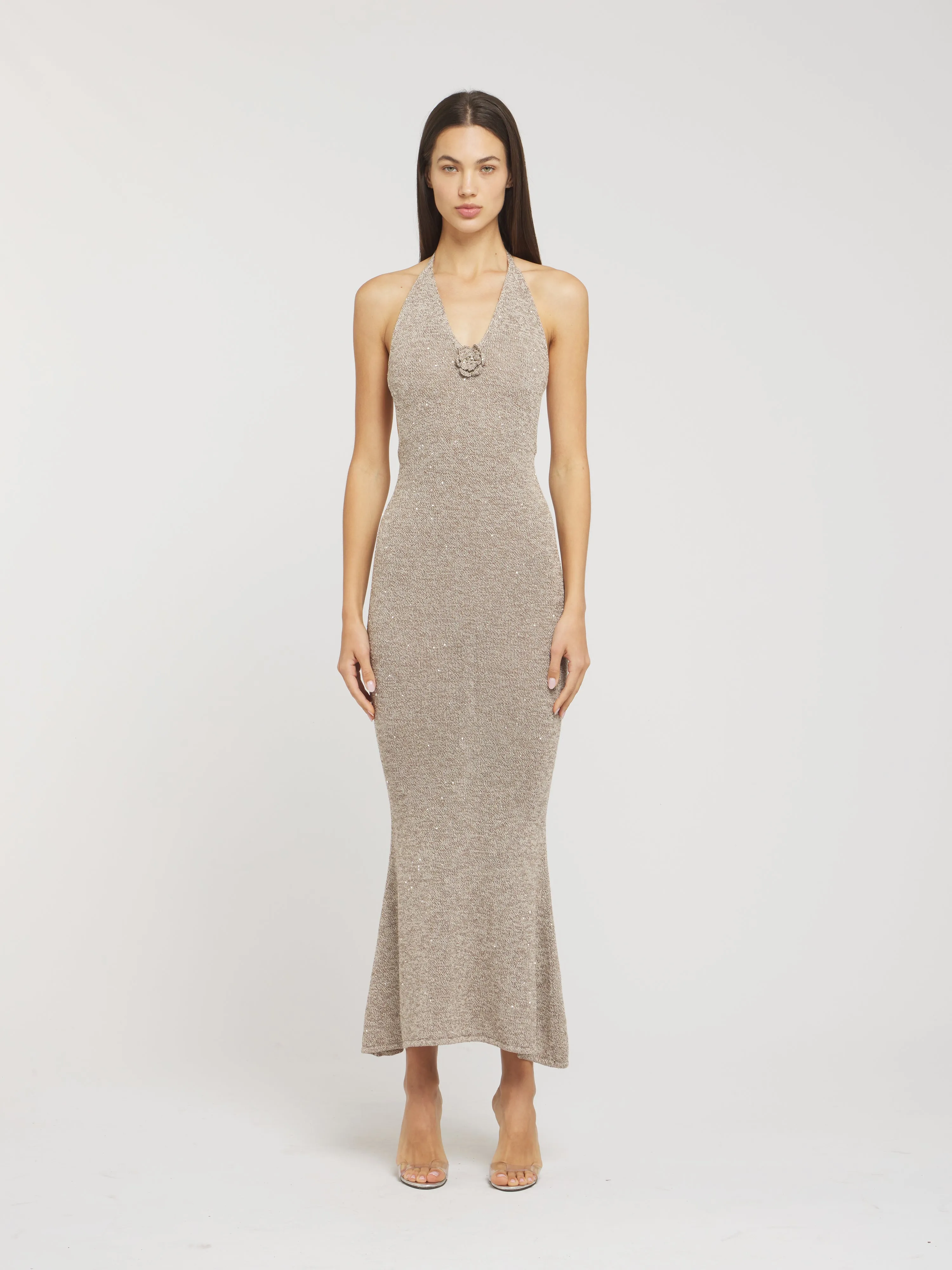 Daphne Dress - Hazelnut Sequin sold by Asta Resort