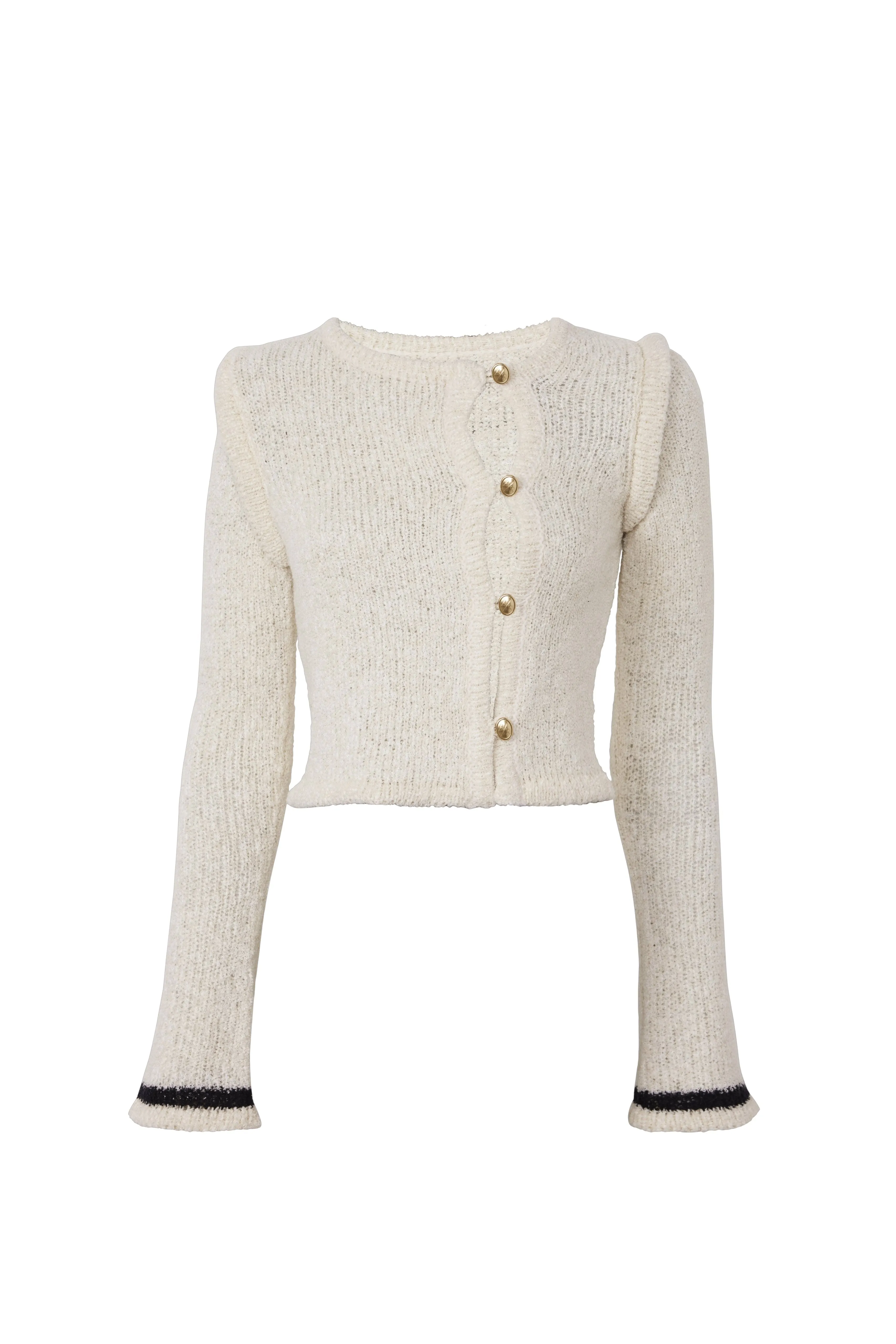 Camilla Cardigan in Merino Alpaca - Ivory sold by Asta Resort product image thumbnail 4