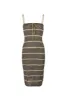 Celeste Midi Dress - Cocoa Sequin Stripe sold by Asta Resort