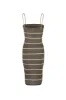 Celeste Midi Dress - Cocoa Sequin Stripe sold by Asta Resort