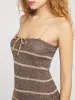Celeste Midi Dress - Cocoa Sequin Stripe sold by Asta Resort