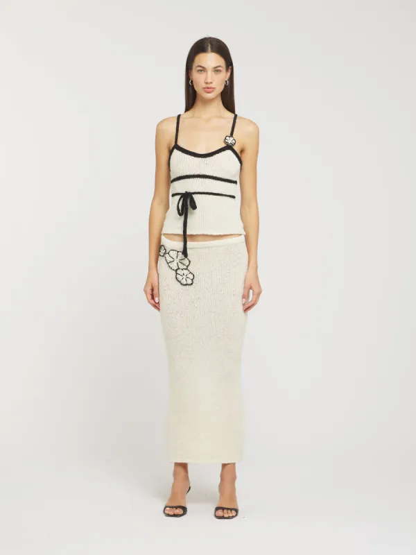 Camilla Camisole in Merino Alpaca - Ivory sold by Asta Resort