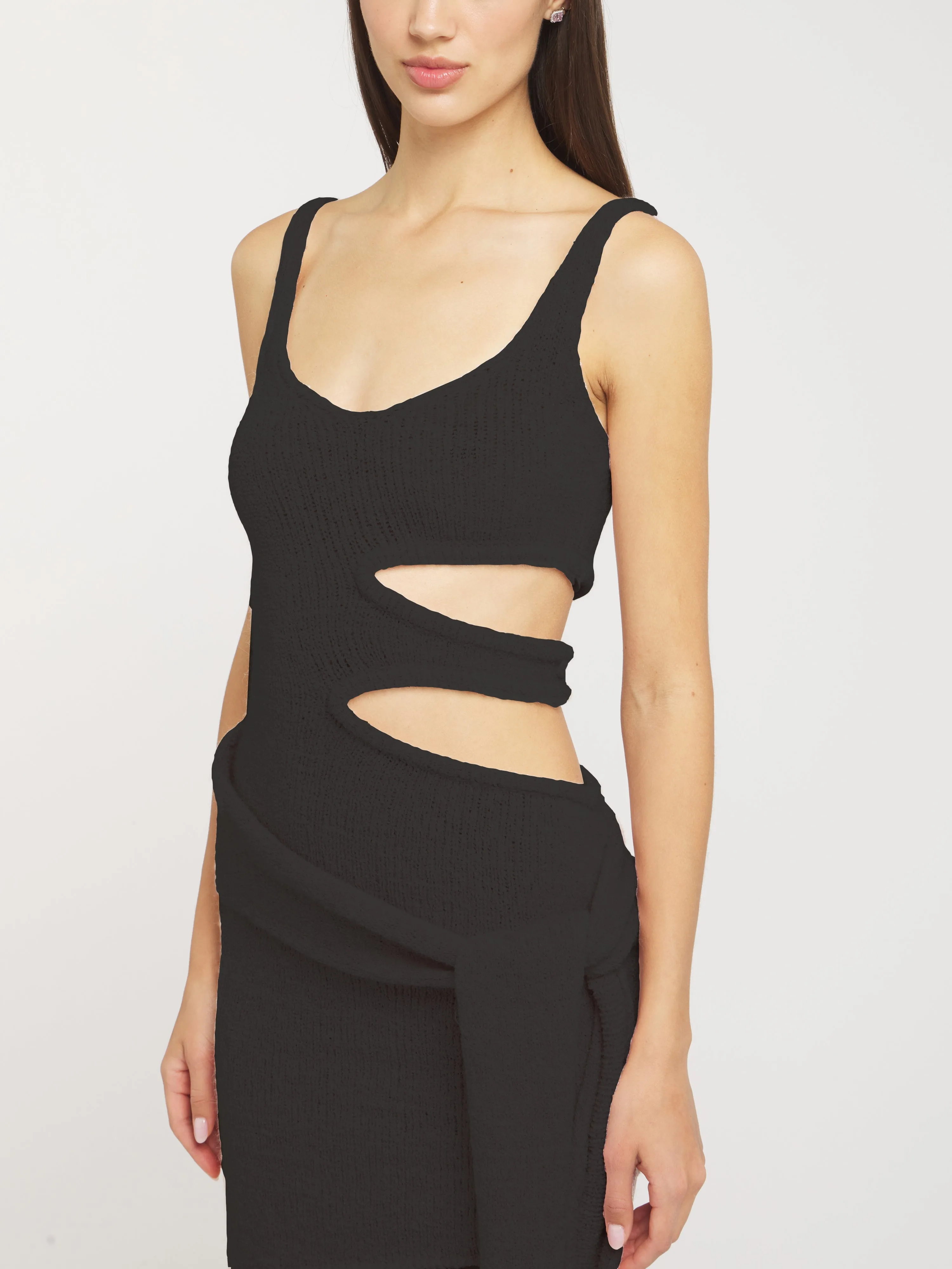 Allegra Mini Dress in Merino Alpaca - Black sold by Asta Resort product image thumbnail 3