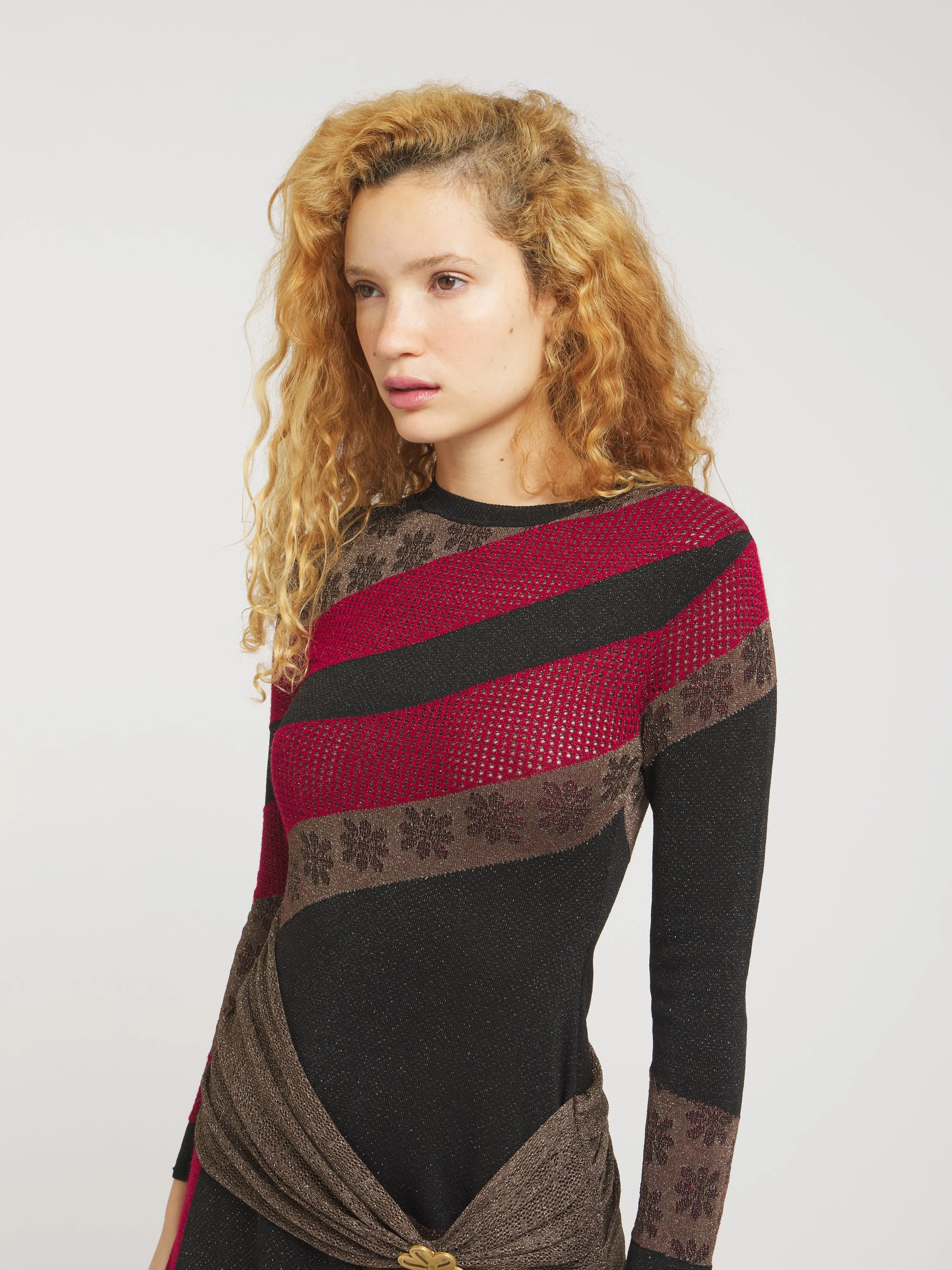 Eliza Long Sleeve Mini Dress - Ruby/Black sold by Asta Resort product image thumbnail 4
