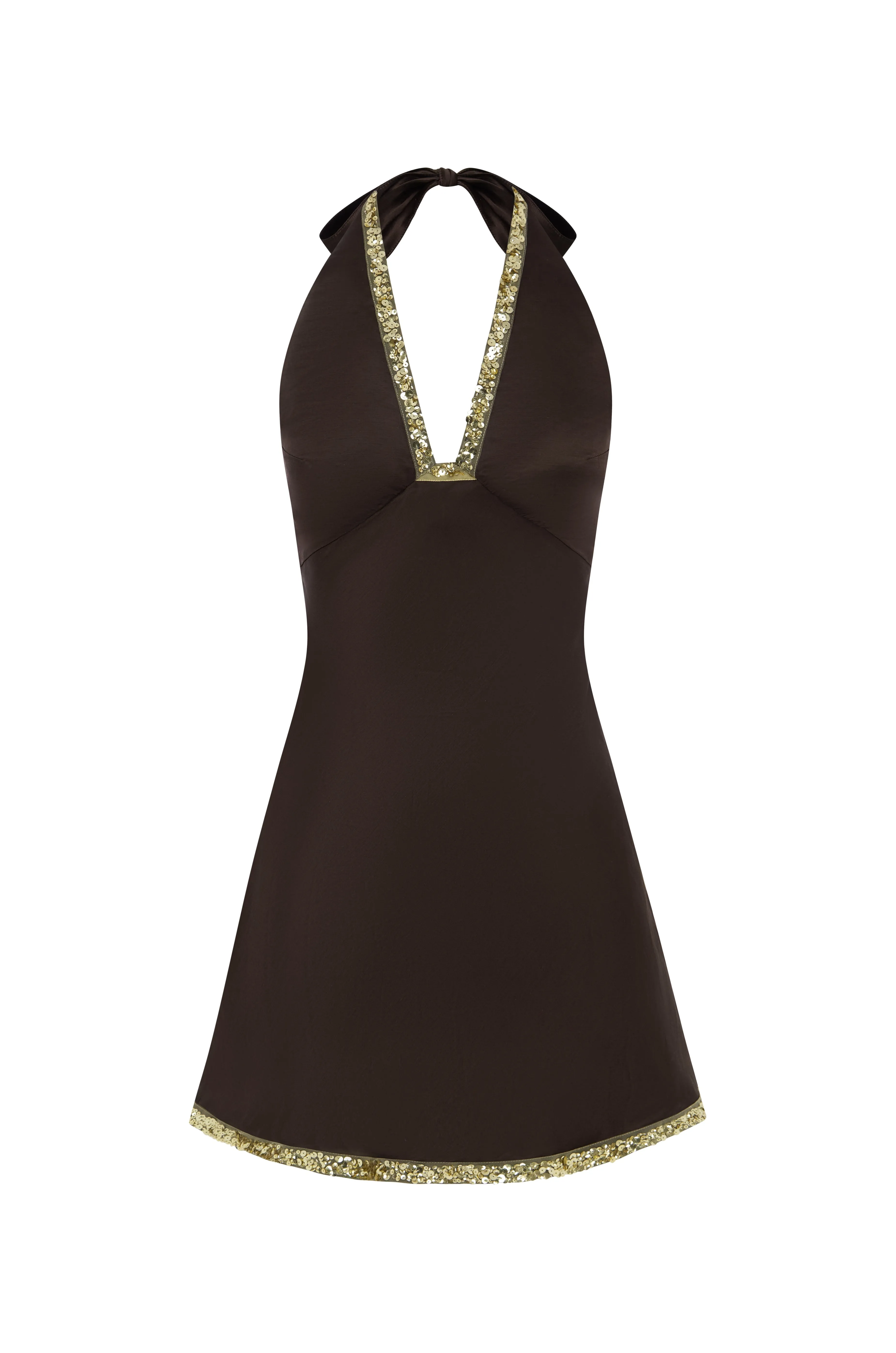Celine Hand Beaded Mini Dress - Cocoa sold by Asta Resort product image thumbnail 5