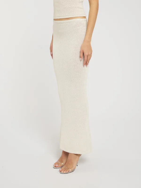 Carolina Skirt - Ivory Sequin sold by Asta Resort