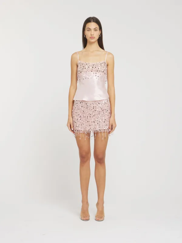 Yasmin Hand Beaded Tank - Blush Pink sold by Asta Resort