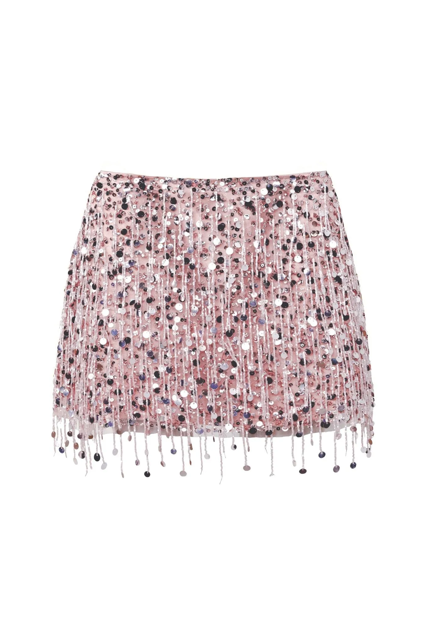 Yasmin Hand Beaded Mini Skirt - Blush Pink sold by Asta Resort product image thumbnail 5