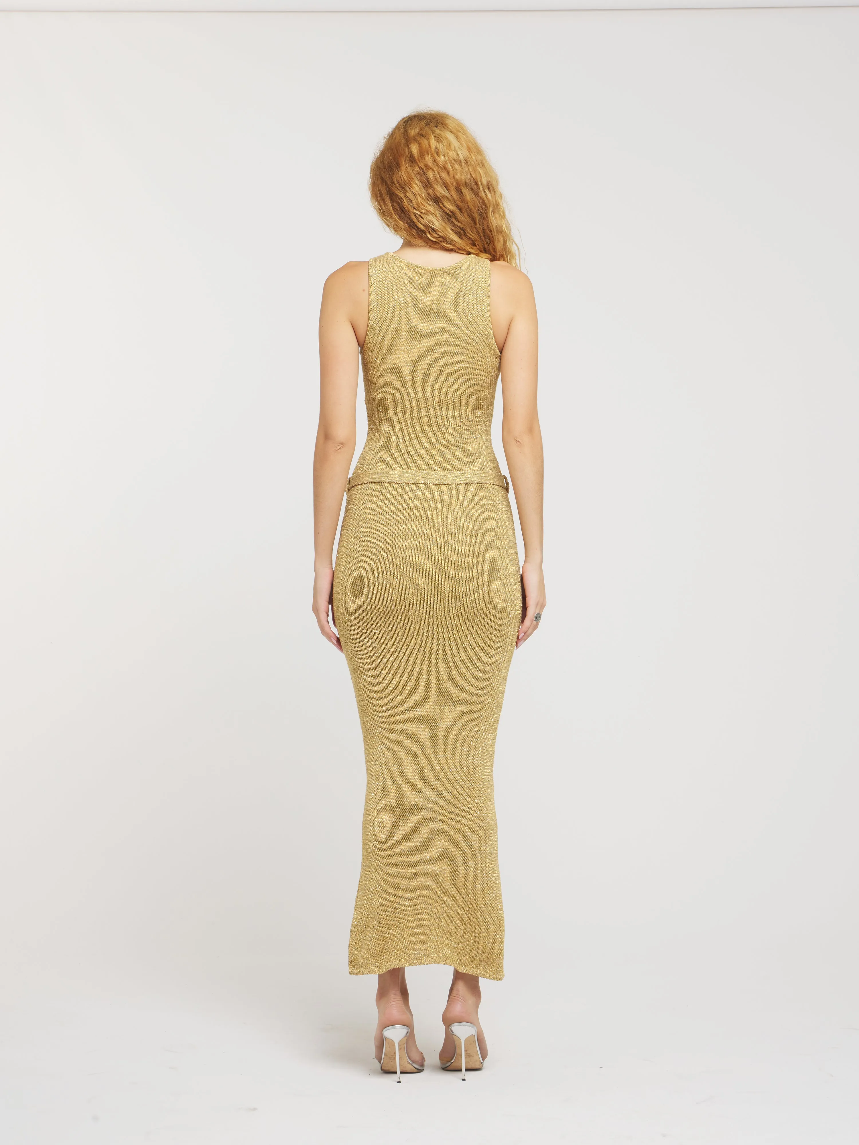 Natalia Belted Dress - Gold Sequin sold by Asta Resort product image thumbnail 2