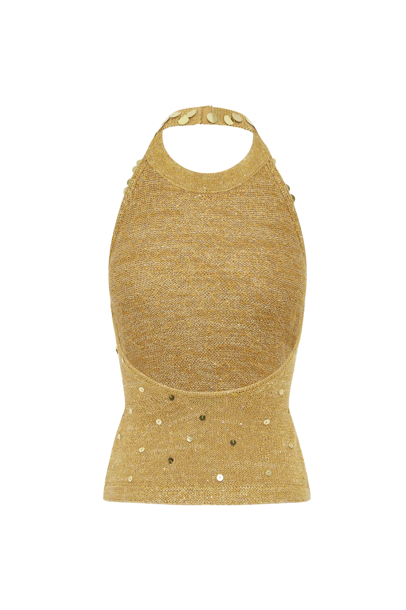 Alex Embroidered Halter Top - Gold Sequin sold by Asta Resort product image thumbnail 5