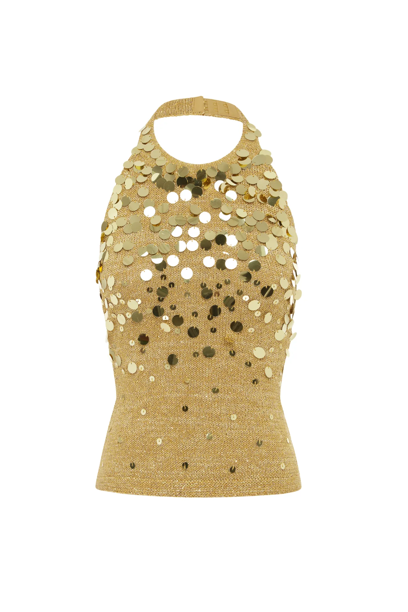 Alex Embroidered Halter Top - Gold Sequin sold by Asta Resort product image thumbnail 4