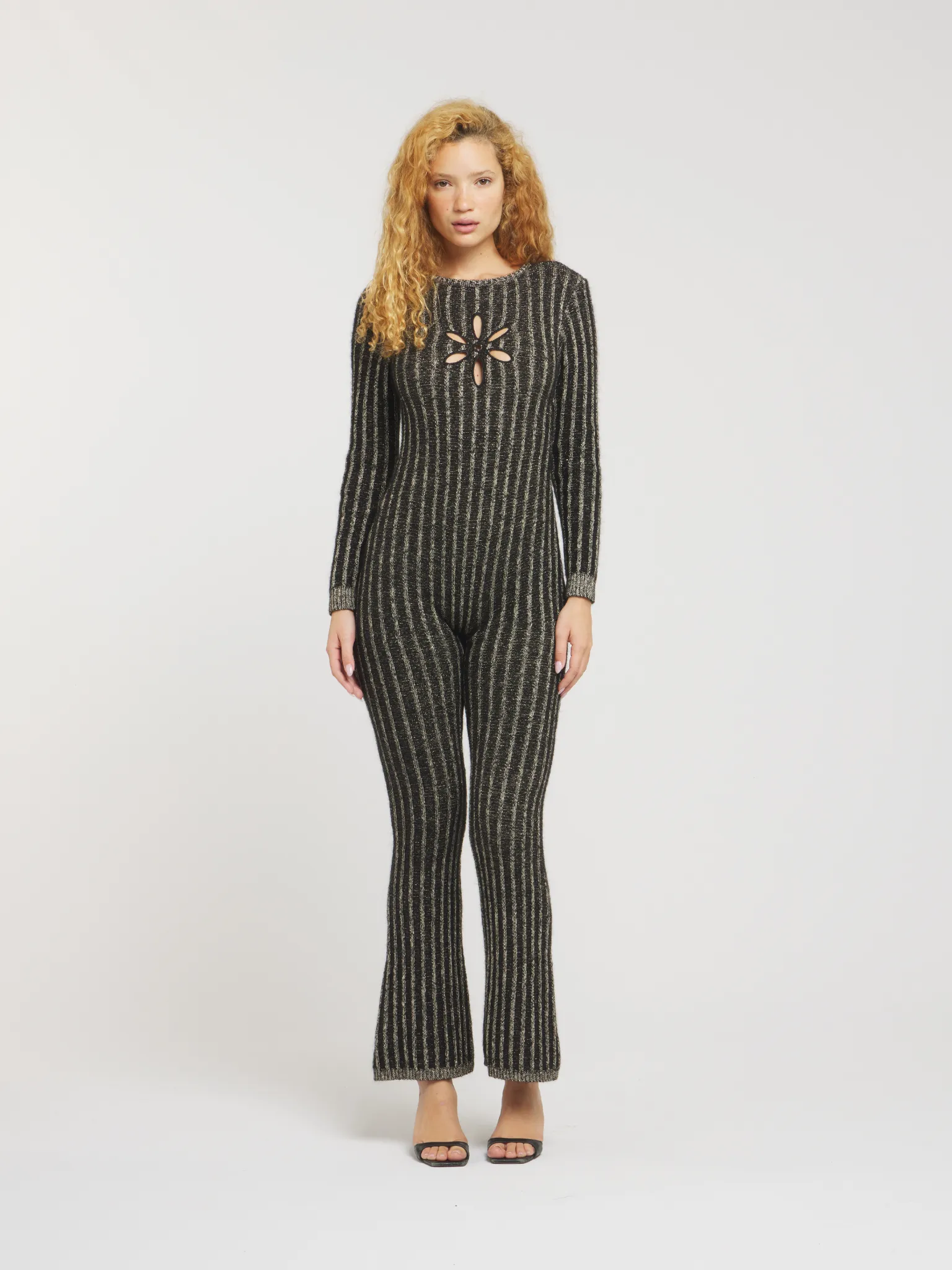 Gigi Jumpsuit - Black/Gold Shimmer sold by Asta Resort
