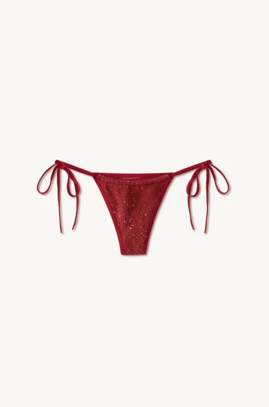 Mia Knitted Bikini Bottom - Wine sold by Asta Resort