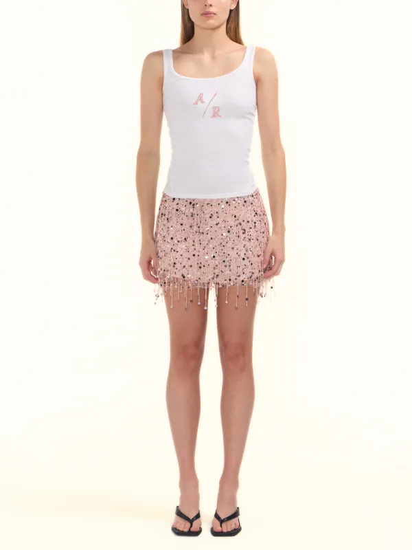 AR Handbeaded Tank - Bon Bon Pink sold by Asta Resort