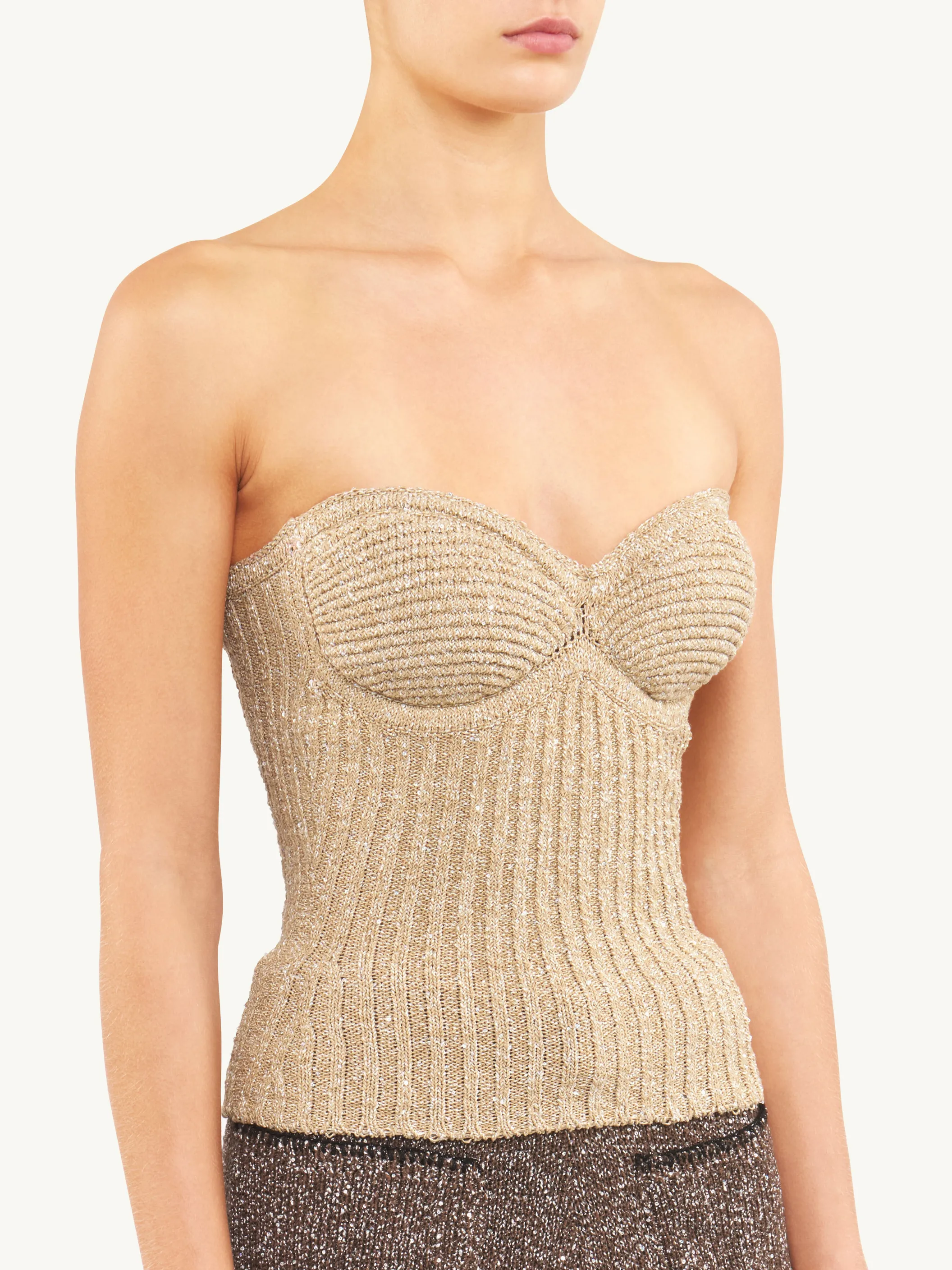 Colette Knitted Corset - Biscuit Sequin sold by Asta Resort product image thumbnail 2