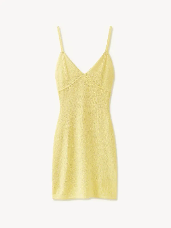 Delilah Mini Dress - Butter Yellow Sequin sold by Asta Resort