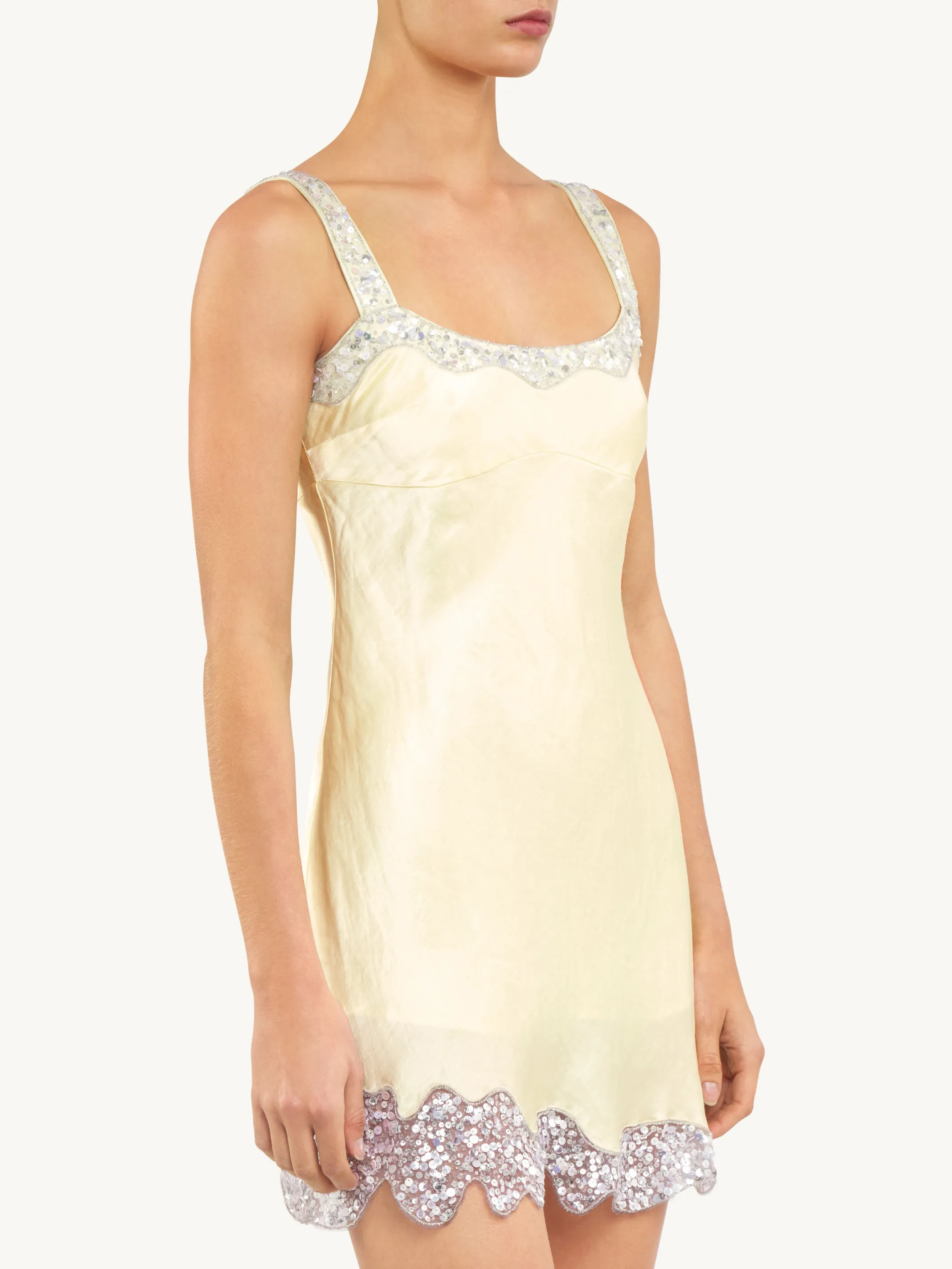 Nikolina Hand Beaded Mini Dress - Butter Yellow - Petite sold by Asta Resort product image thumbnail 3