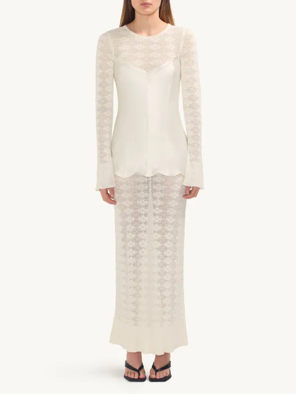 Miranda Long Sleeve Dress - Ivory sold by Asta Resort