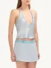 Marina Hand Beaded Mini Skirt - Ice Blue sold by Asta Resort