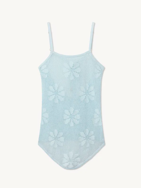 Bruna Crochet Top - Sky Blue sold by Asta Resort