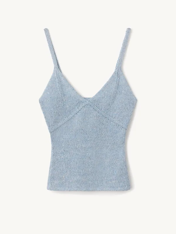 Carolina Camisole - Sky Blue Sequin sold by Asta Resort
