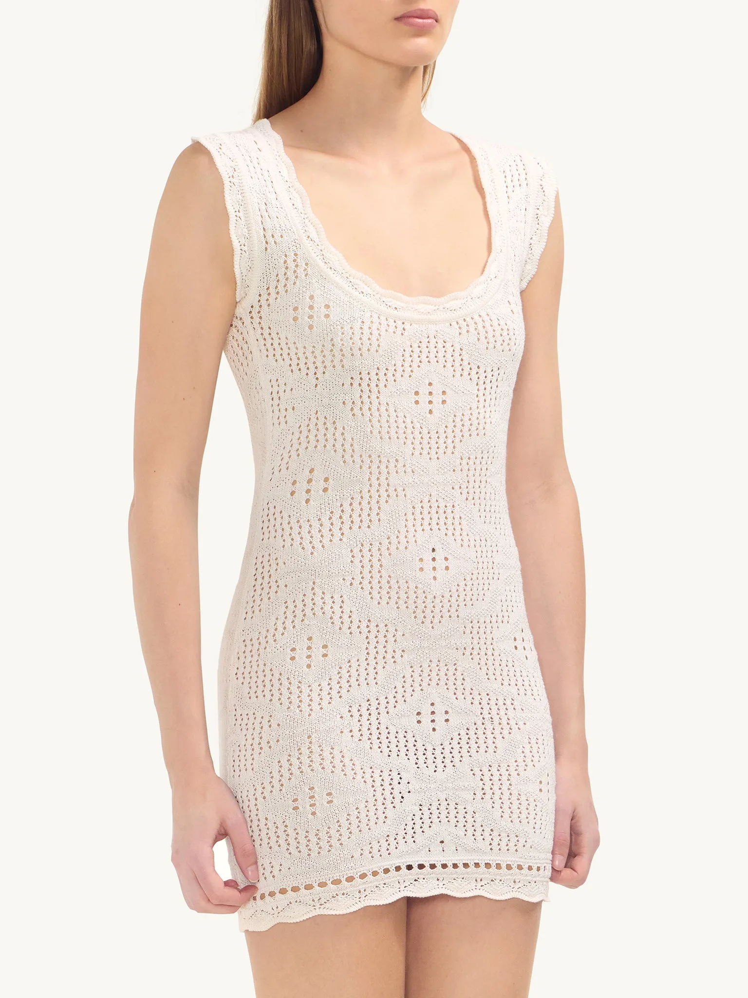 Eve Crochet Mini Dress - Salt sold by Asta Resort product image thumbnail 3
