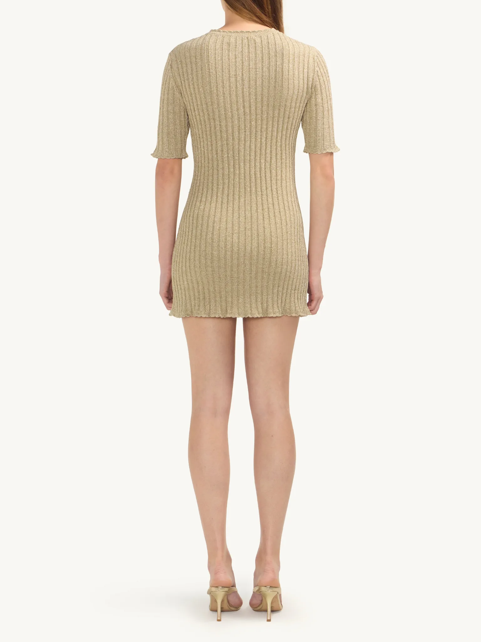 Sabina Halfsleeve Mini Dress - Golden Olive Shimmer sold by Asta Resort product image thumbnail 3