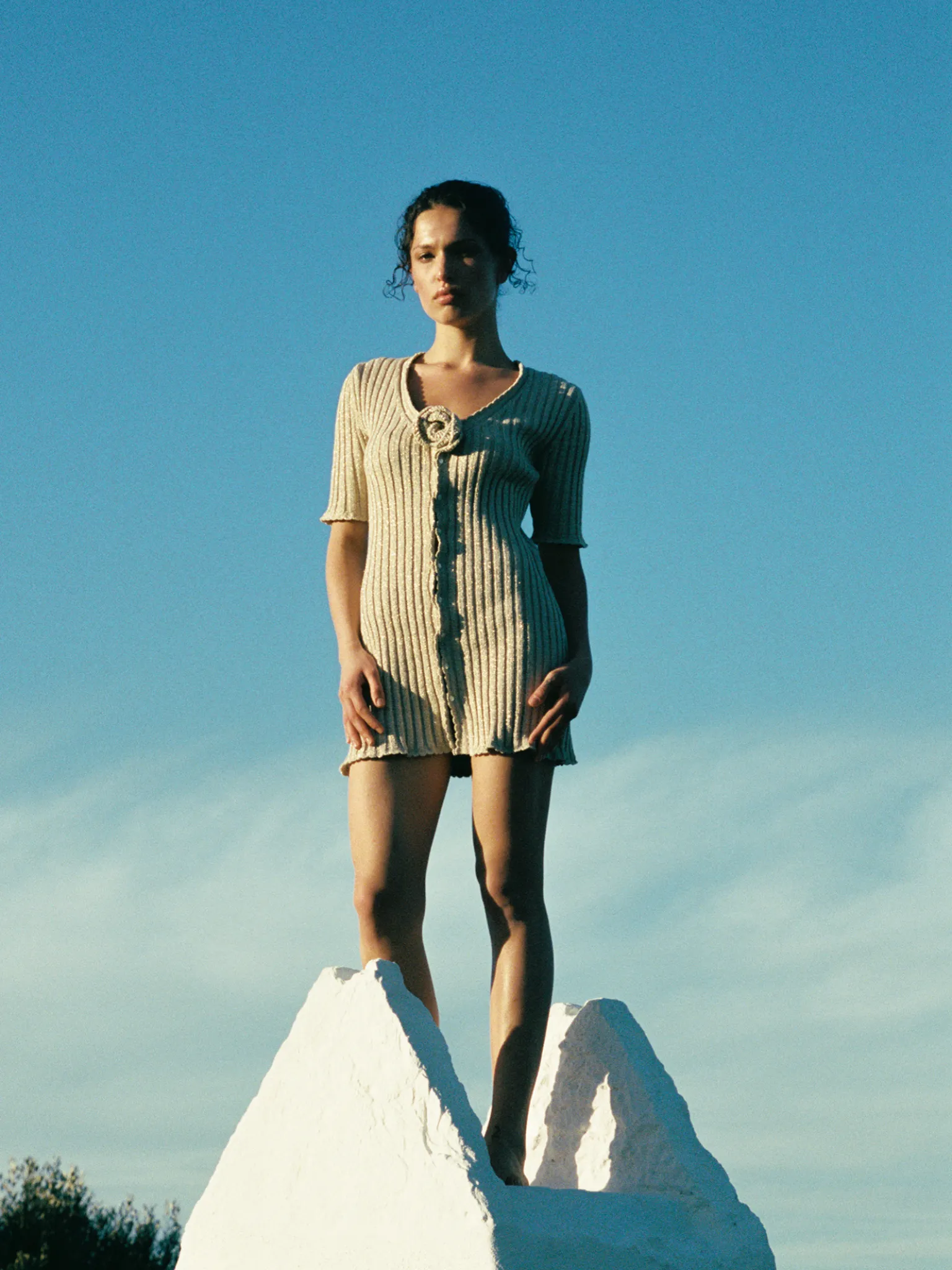 Sabina Halfsleeve Mini Dress - Golden Olive Shimmer sold by Asta Resort product image thumbnail 5