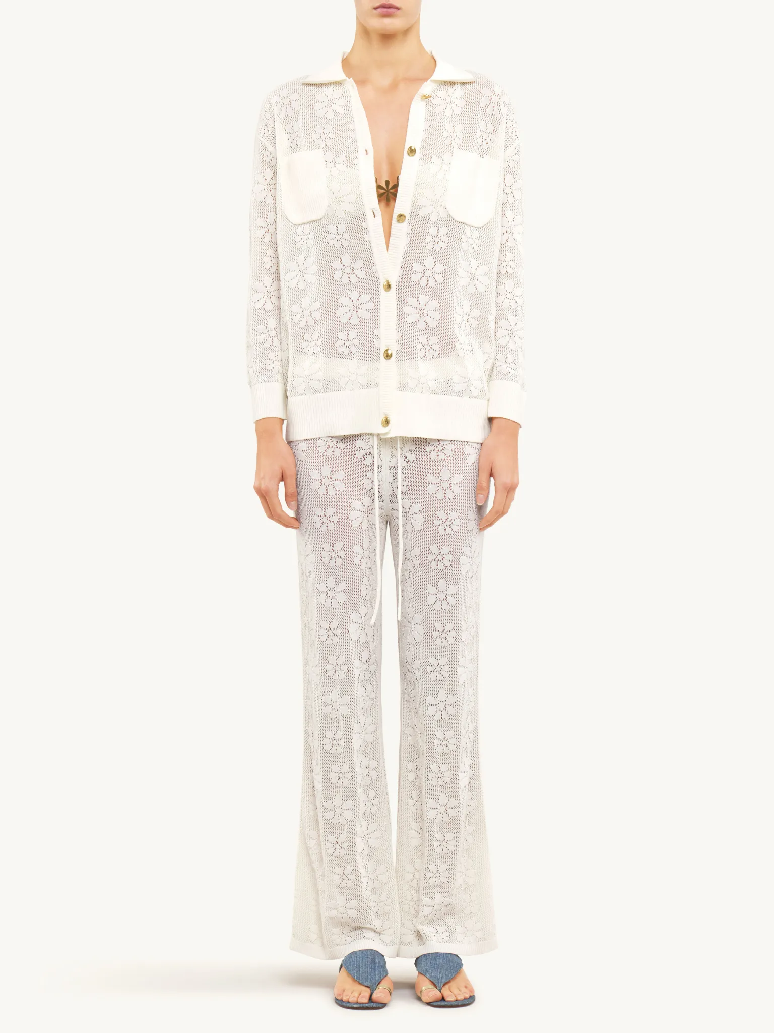 Delilah Crochet Pant - Salt sold by Asta Resort product image thumbnail 3