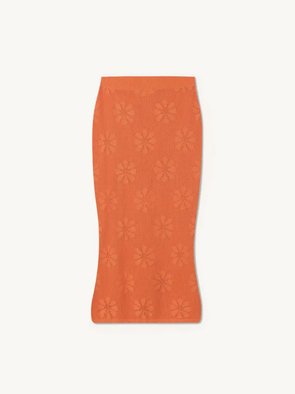 Bruna Crochet Skirt - Tangerine sold by Asta Resort