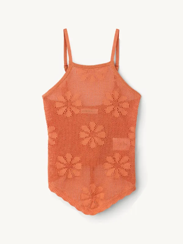 Bruna Crochet Top - Tangerine sold by Asta Resort