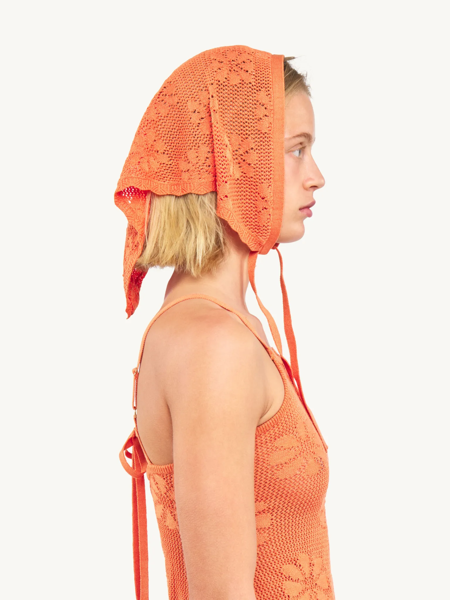 Bruna Crochet Bandana - Tangerine sold by Asta Resort product image thumbnail 4