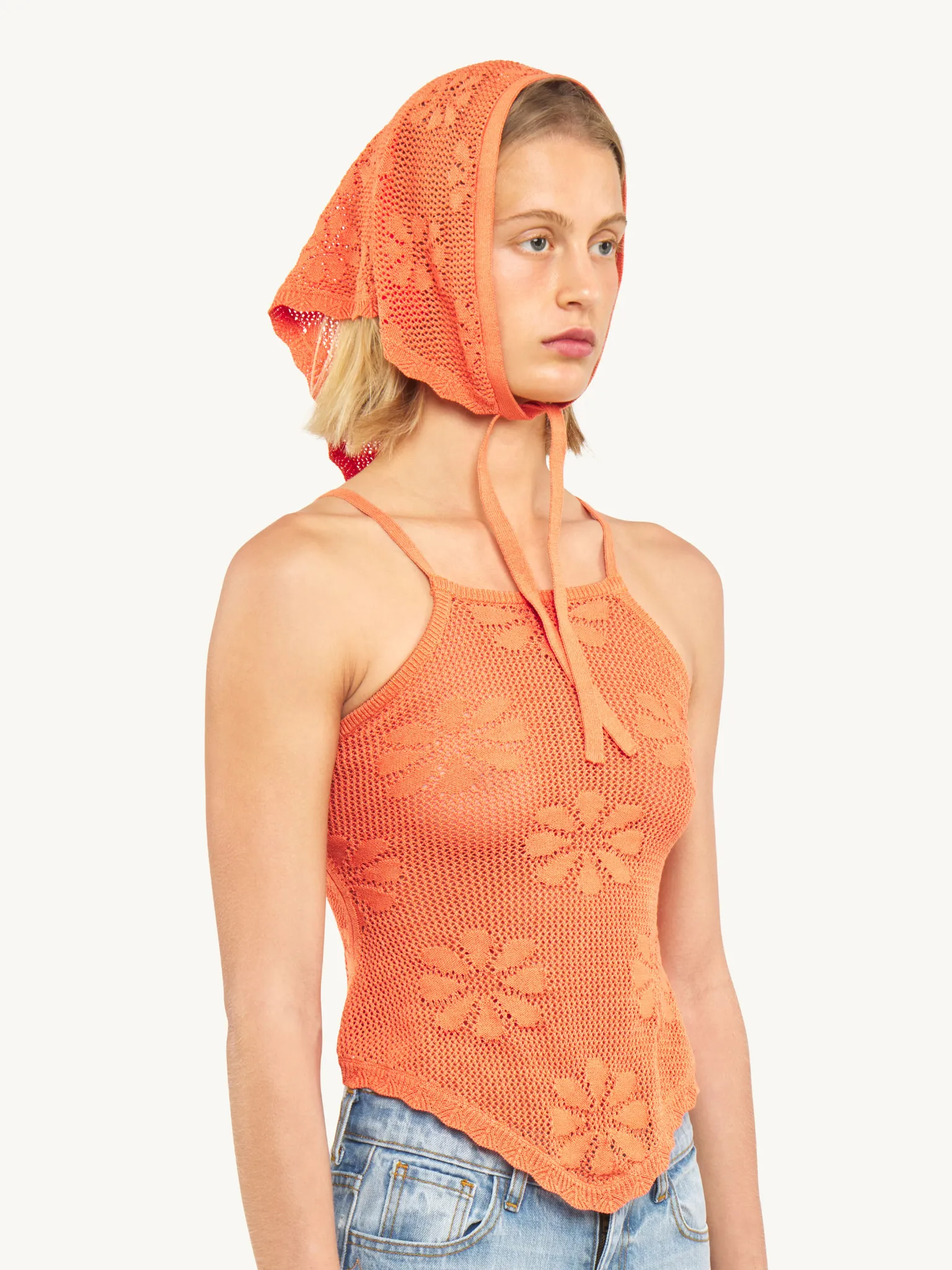 Bruna Crochet Bandana - Tangerine sold by Asta Resort product image thumbnail 2