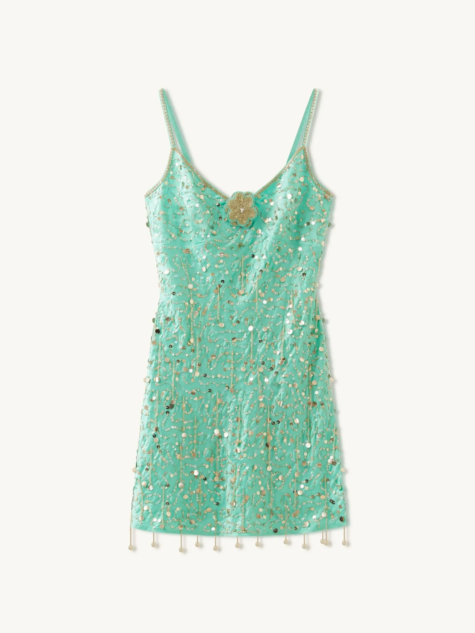 Marta Hand Beaded Mini Dress - Swimming Pool Blue sold by Asta Resort