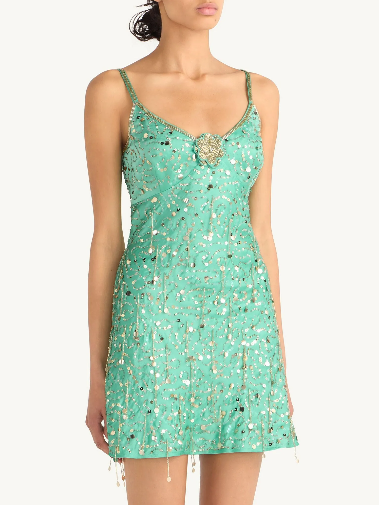 Marta Hand Beaded Mini Dress - Swimming Pool Blue sold by Asta Resort product image thumbnail 3